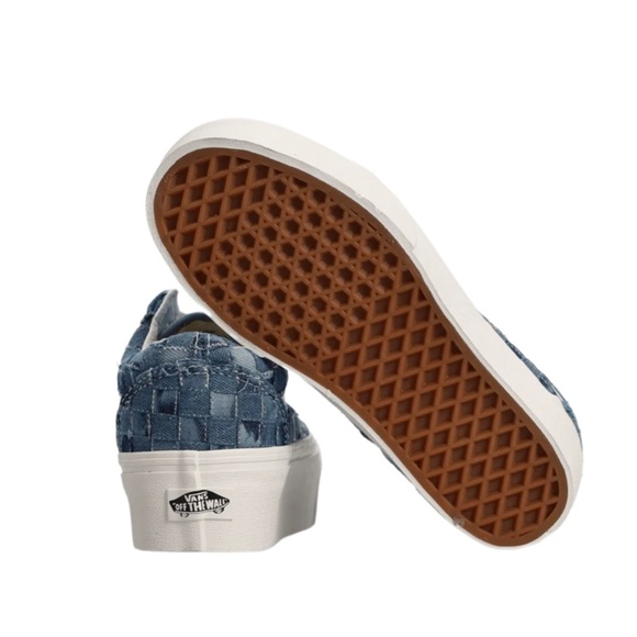 Vans Old Skool Stackform Checkerboard Skate Shoe Woven Denim - Picture 8 of 16